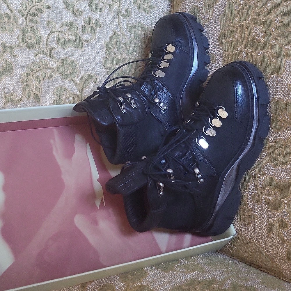 AS98 Black Leather "Miller" Boots Size 36